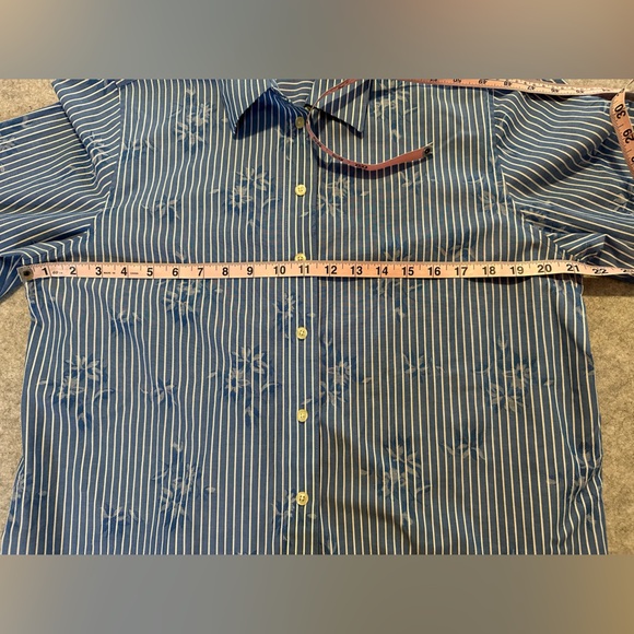 Orvis Men's Blue and White Striped Shirt (See Measurements) - Picture 6 of 9